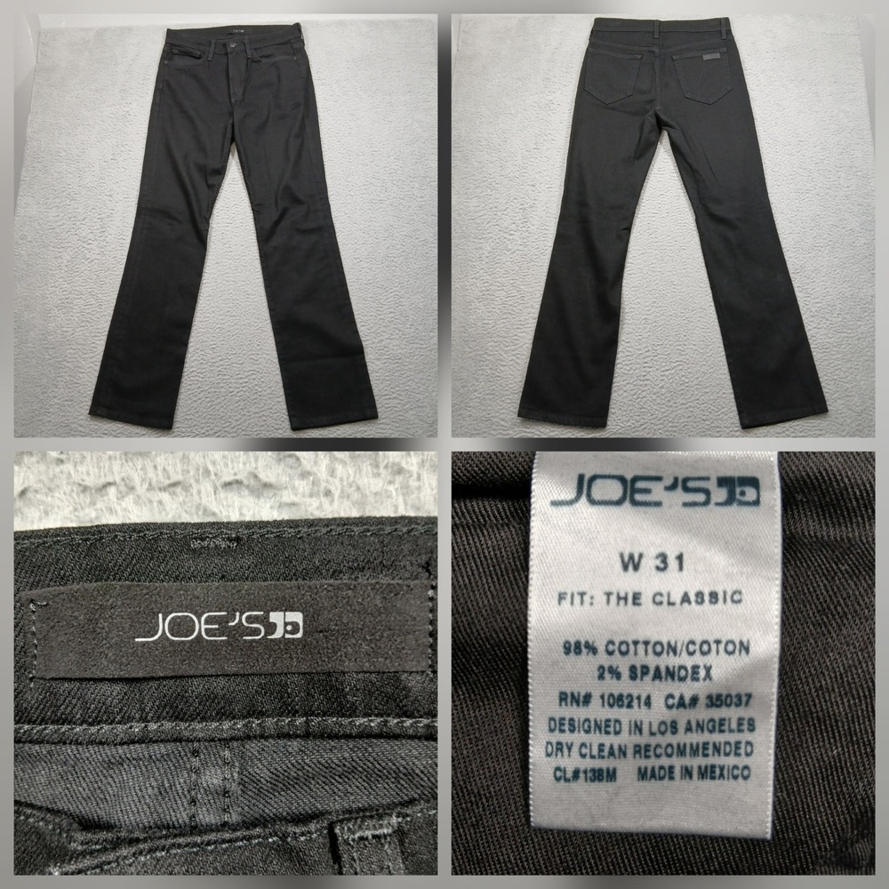 Joe's Jeans The Classic Men's 31 Black Stretch Denim Straight Leg